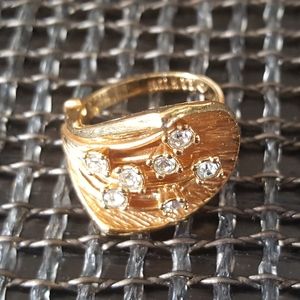 Gold-tone Crystal Bling 18K HGE Cocktail Ring